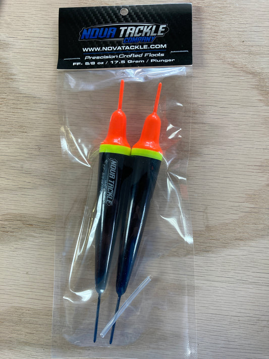 Plunger style fixed float 5/8 ounce 17.5gram orange top 