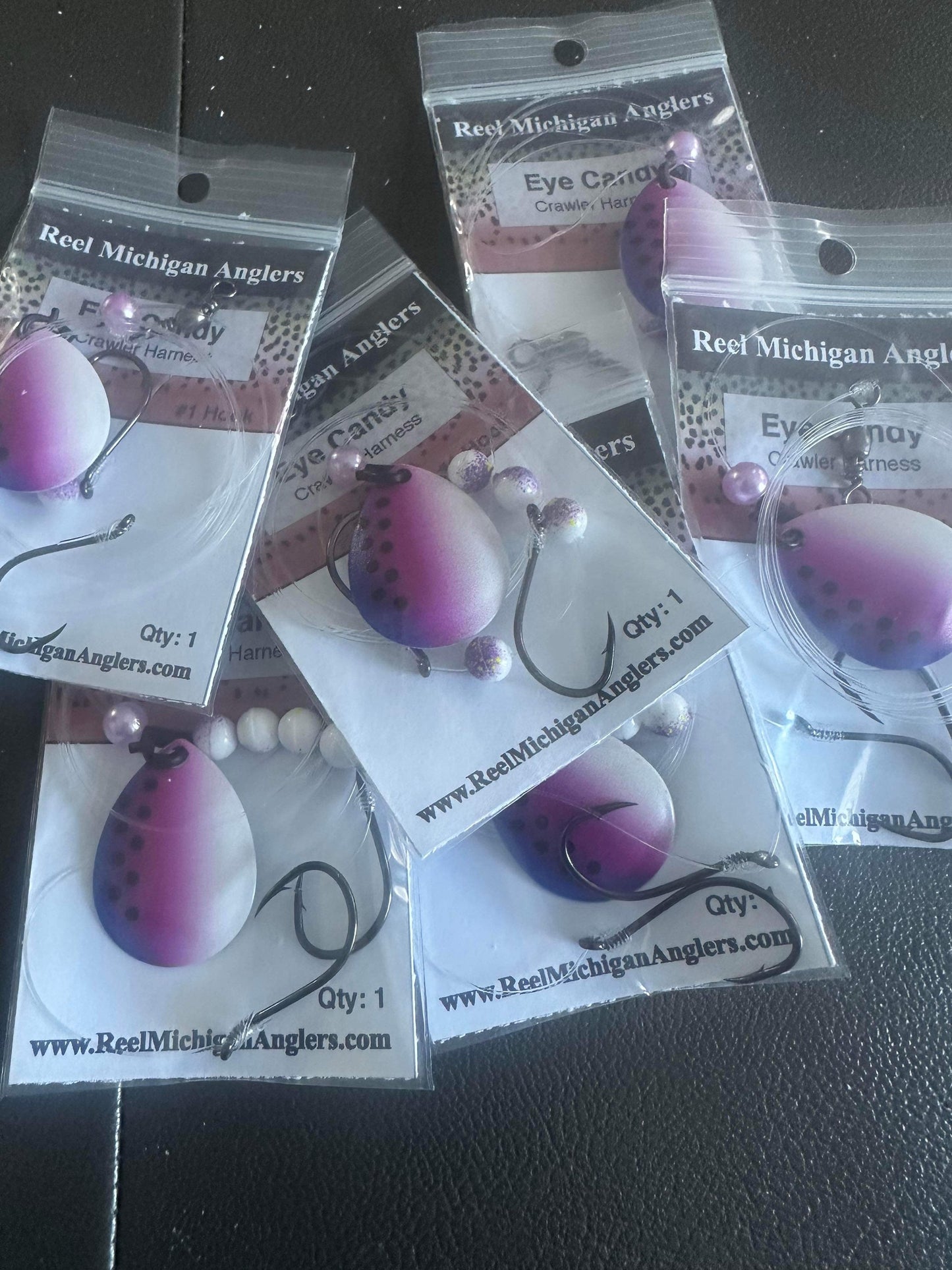 “Eye Candy” Crawler Harness With Removable #4 blade & Owner Size 1 Hooks