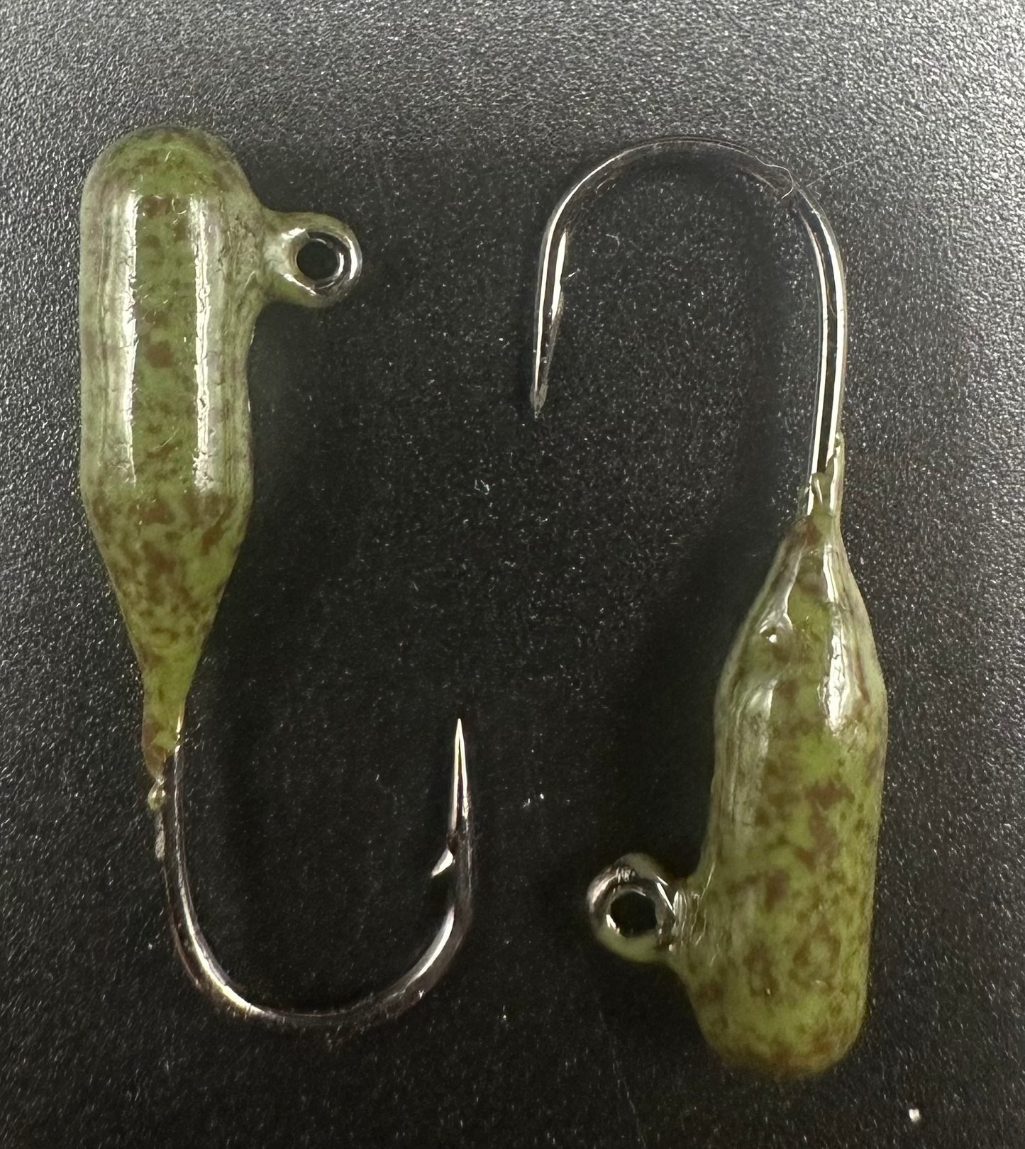 Green Pumpkin Indestructible Paint 1/16oz Steelhead Tube Jig #4 3X Voodoo Hook 2 Pack