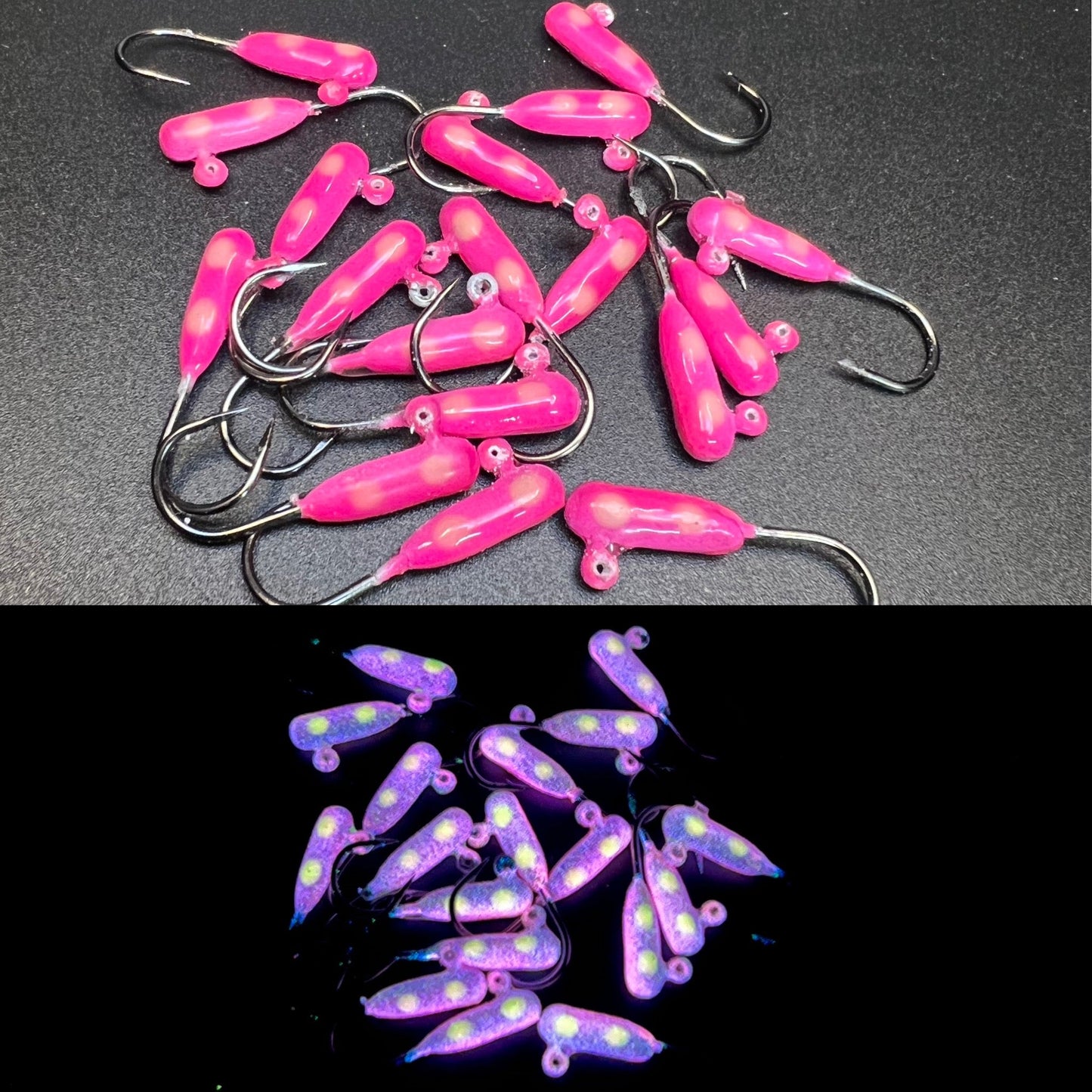 Glowzilla Pink Triple Glow UV 1/16 Steelhead Tube Jig #4 3X Strong Voodoo Hook 2 Pack