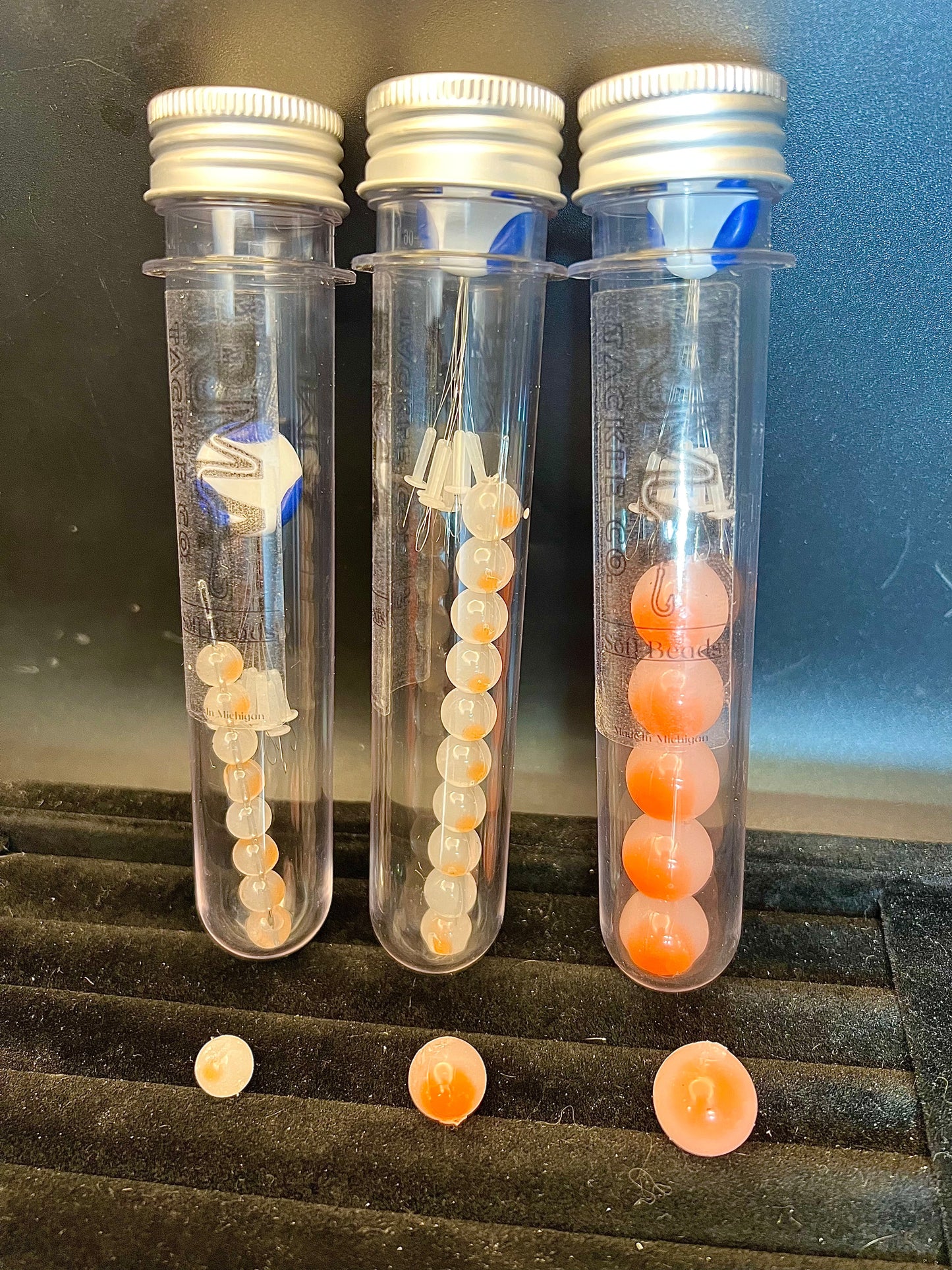 Grapefruit Embryo Soft plastic Beads For Salmon & Steelhead Fishing