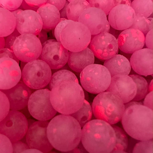 Teddy Berry UV Glow (glows pink) Plastic Fishing Bead Steelhead & Salmon
