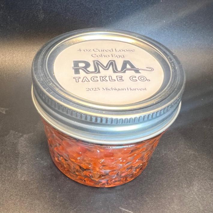 Premium Cured Loose Coho Salmon Eggs 2025 Harvest 4 Ounce Jar