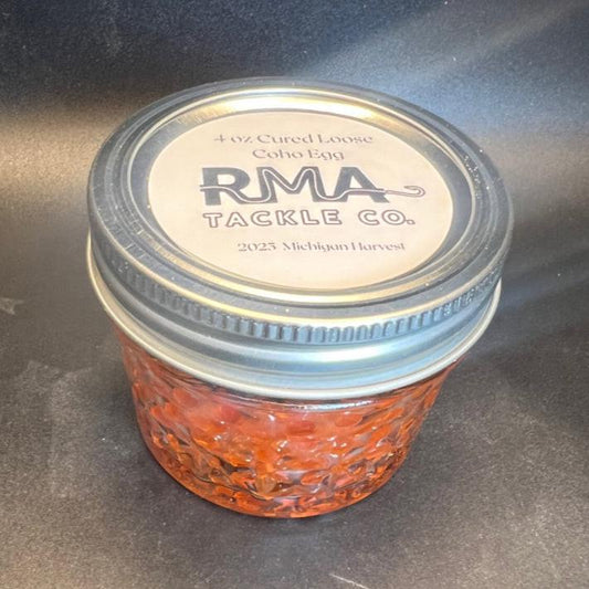 Premium Cured Loose Coho Salmon Eggs 2025 Harvest 4 Ounce Jar
