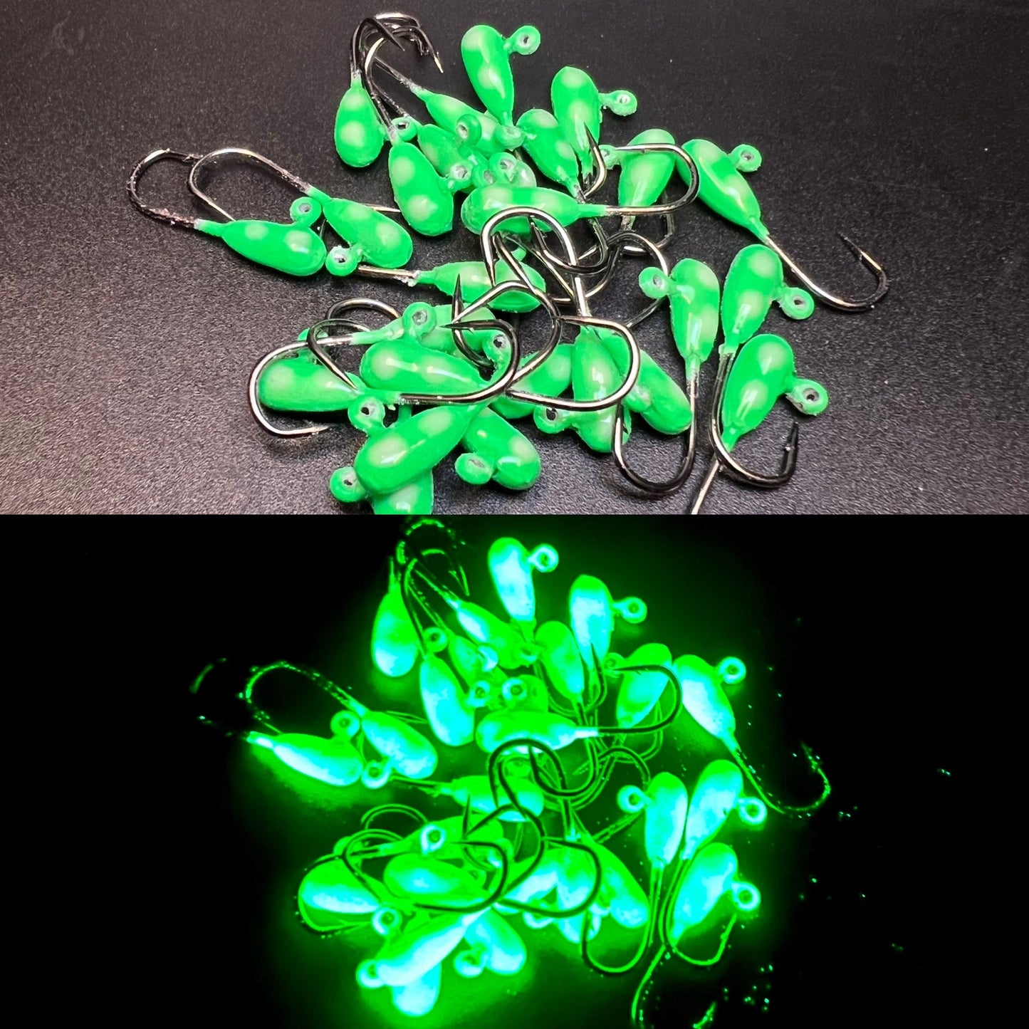 Glowzilla Green Triple Glow Triple UV 1/32oz Steelhead Tube Jig #6 3X Strong Hook 2 Pack