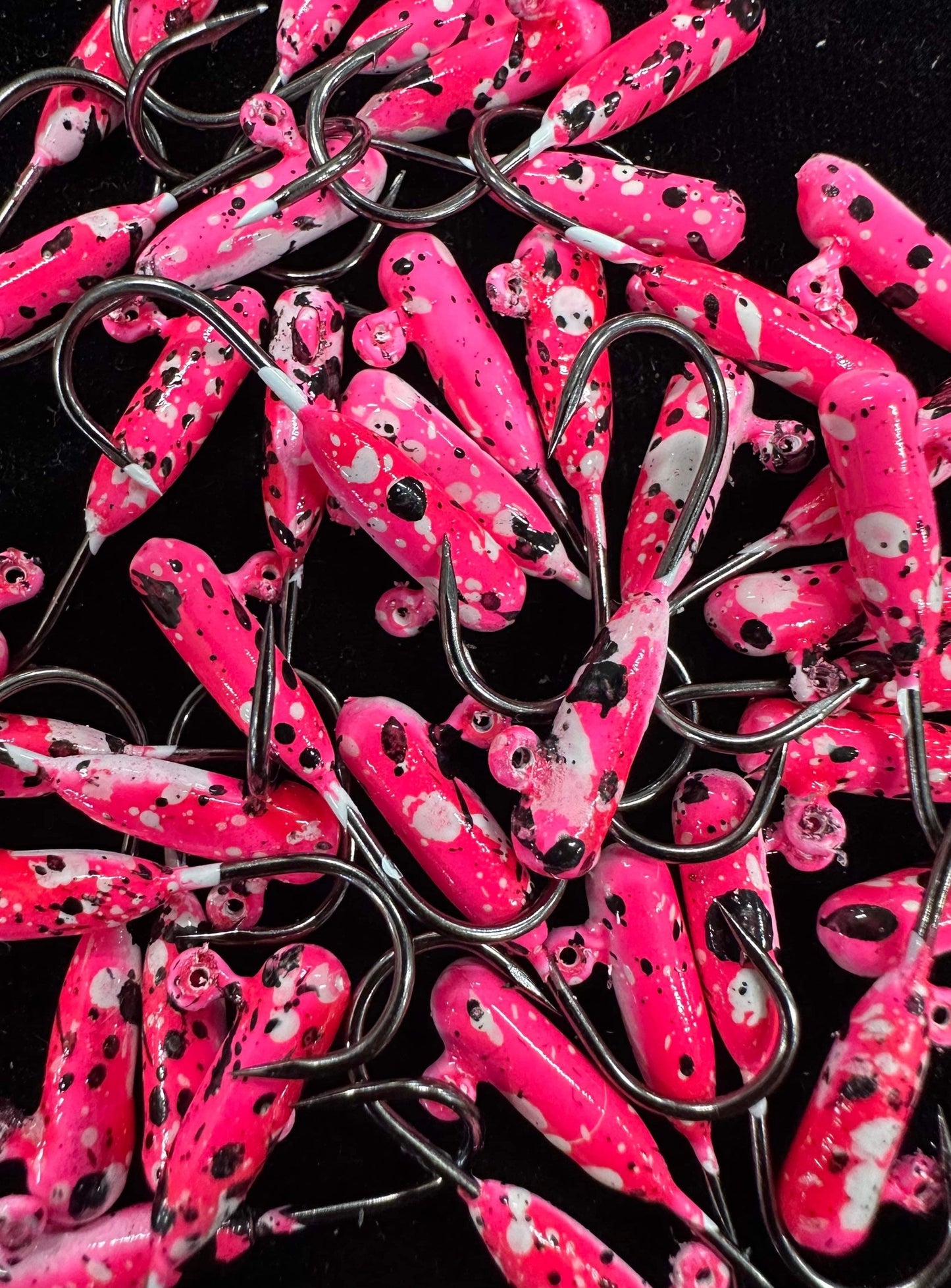 Pink Camo Splat UV 1/16oz Steelhead Tube Jig #4 3X Strong Voodoo Hook 2 Pack