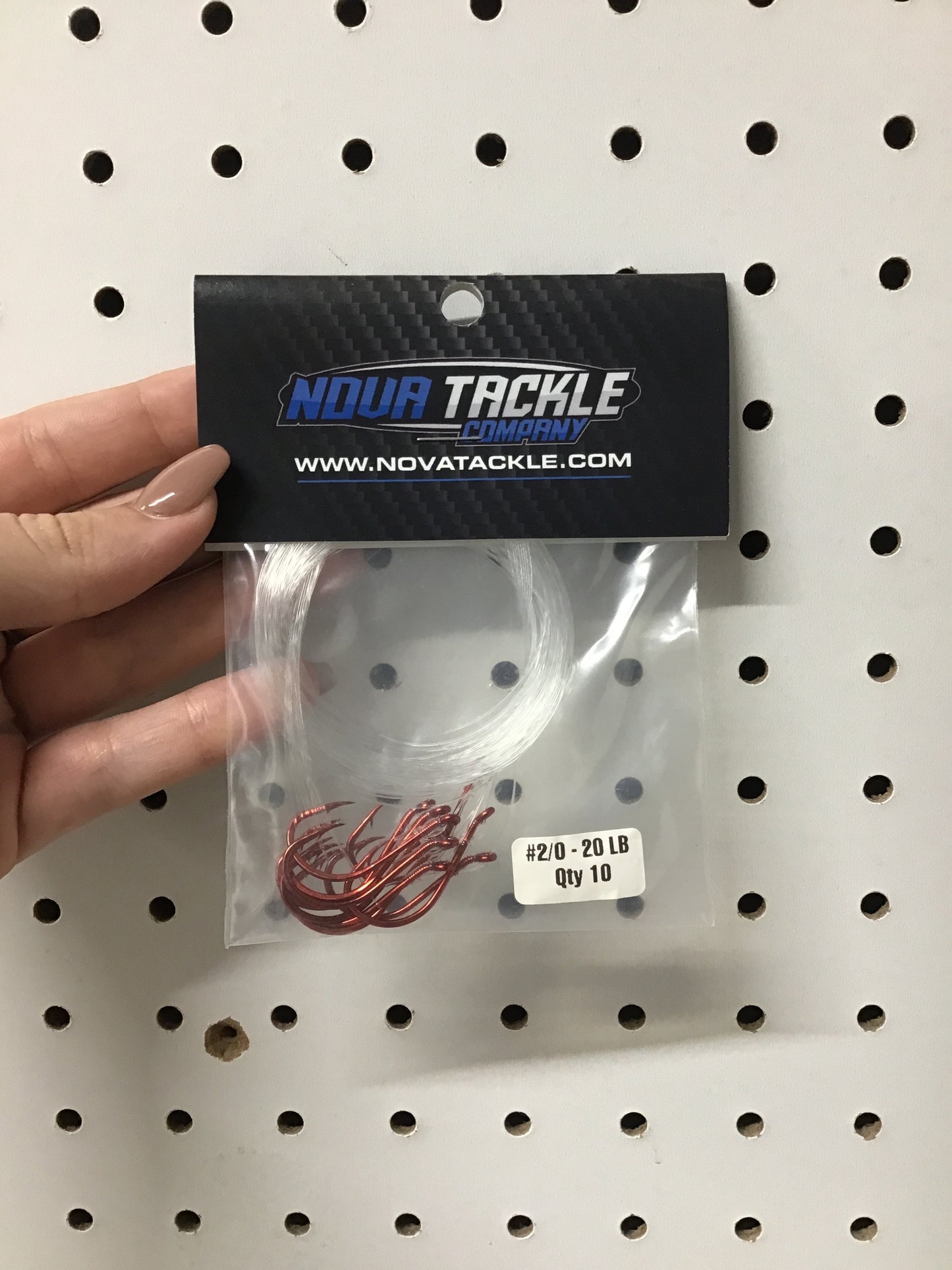 Nova pre tied leaders red hook #2/0-20 Lb
