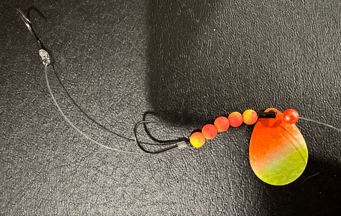 “Tequila Sunrise” Glow in the dark Crawler Harness With #4 blade & Owner hooks