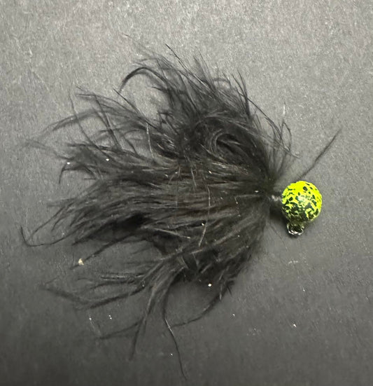 Hairy Lemon Pepper 1/8 oz Maribou Steelhead Jig  #1 Hook