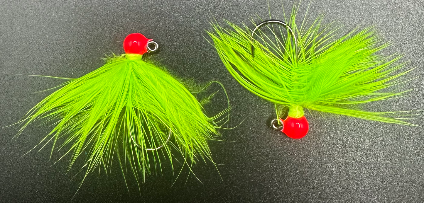 Toxic Watermelon  1/32 oz Steelhead Hair Jig  #4 Hook
