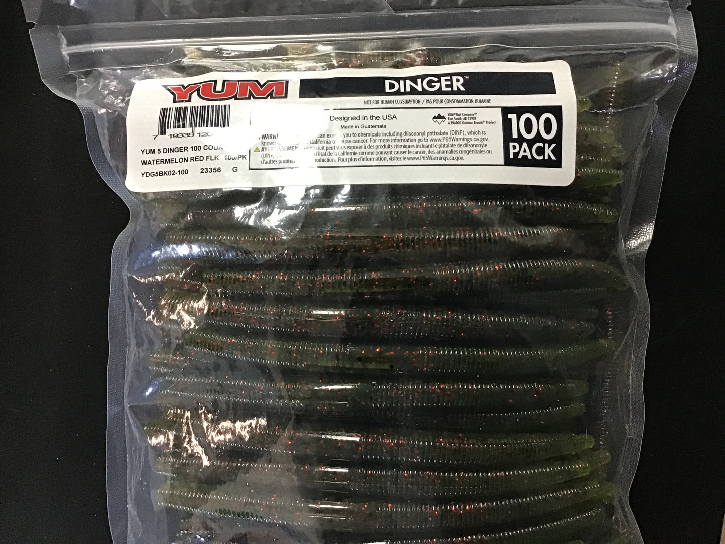 WRF Yum Dinger 5” 100pk watermelon / red flake