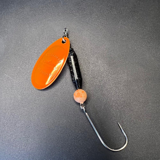 Orange Blade Chumbead Galaxy Black 1/3 oz In-line Spinner #4 Blade