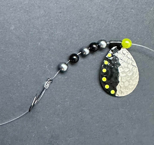 “Moon Phase” Glow in the dark Crawler Harness With #4 blade & Owner hooks