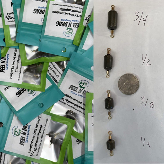 PND Tungsten Inline Sinkers 2 Pack - Lead Free Fishing Weights