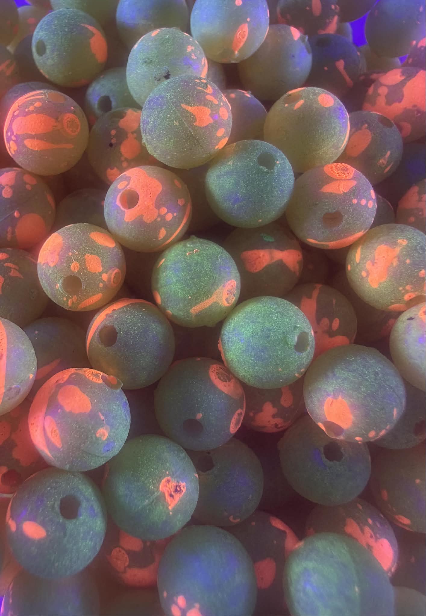 Lemontine UV Glow plastic fishing bead steelhead and salmon