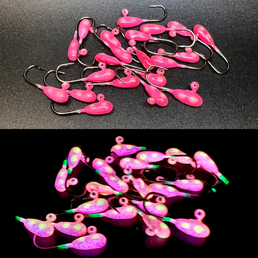 Glowzilla Pink Triple Glow Triple UV 1/32oz Steelhead Tube Jig #6 3X Strong Hook 2 Pack