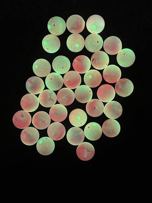 Glowverlord Double Glow UV 14 & 16mm plastic fishing bead for steelhead & salmon