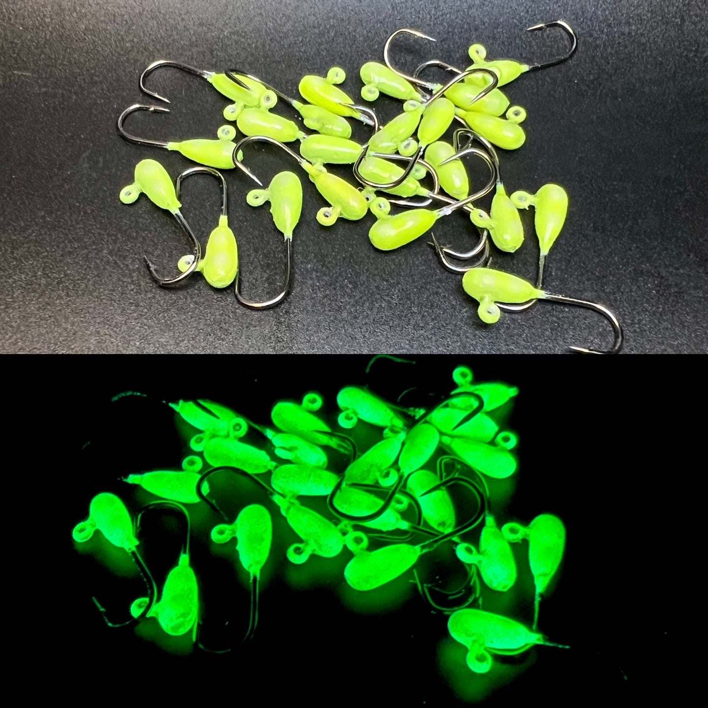 Glowzilla Yellow Triple Glow Triple UV 1/32oz Steelhead Tube Jig #6 3X Strong Hook 2 Pack