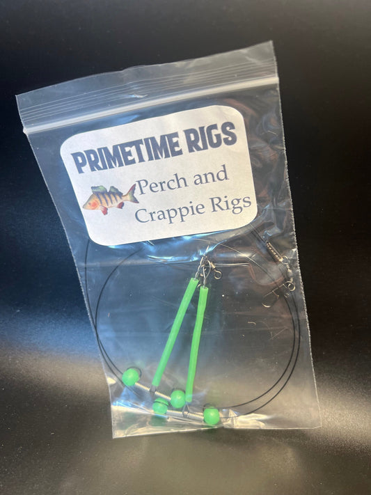 Primetime Rigs Heavy Duty Perch Rigs Glow Green 100 Lb Rated