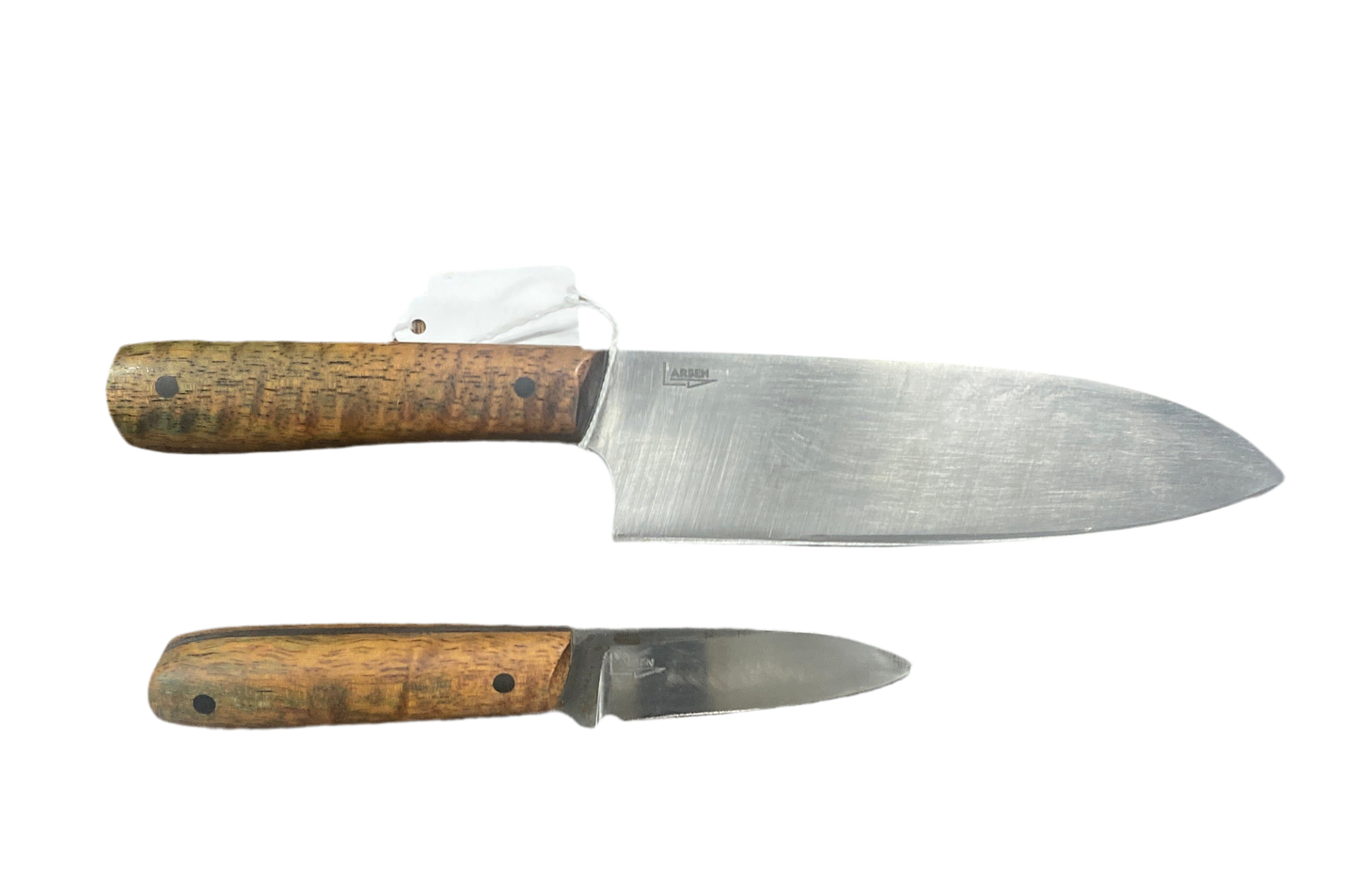 Curly maple wood grain knife set of 2