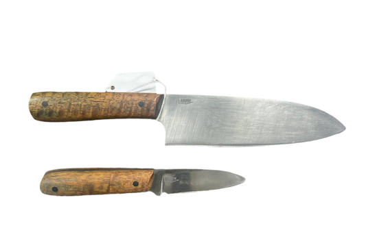 Curly maple wood grain knife set of 2