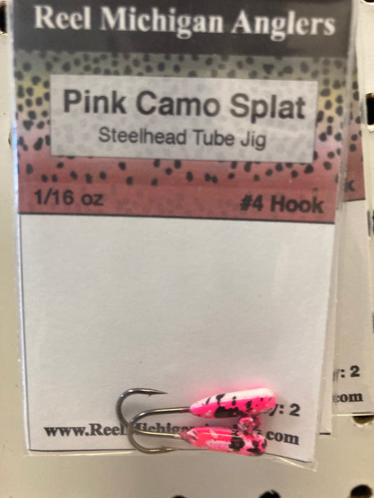 Pink Camo Splat 1/16 oz Tube Jig