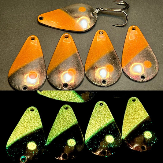 Great Lakes Ghost Orange UV Super Glow TJ Bobbler Casting Spoon