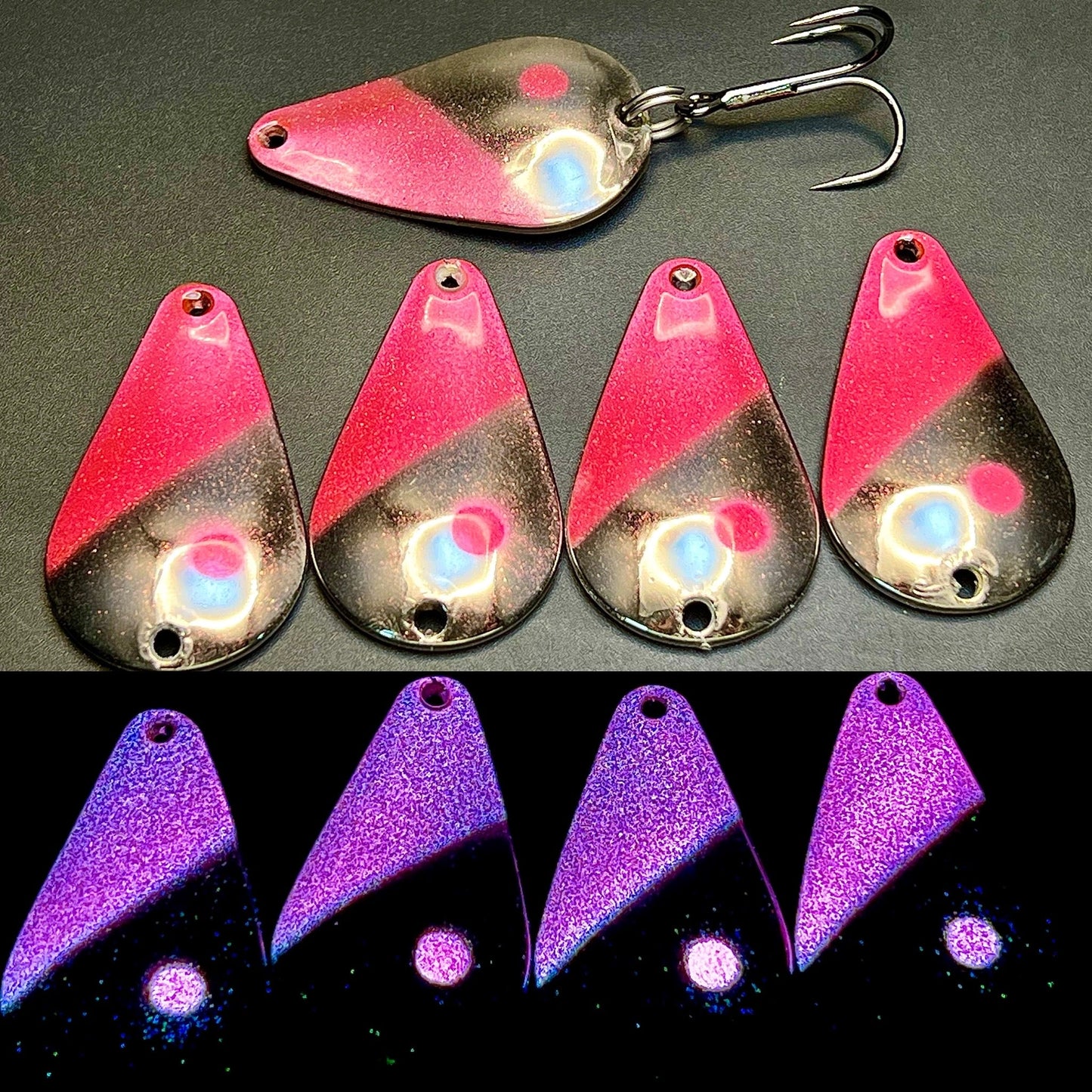 Great Lakes Ghost Pink UV Super Glow TJ Bobbler Casting Spoon