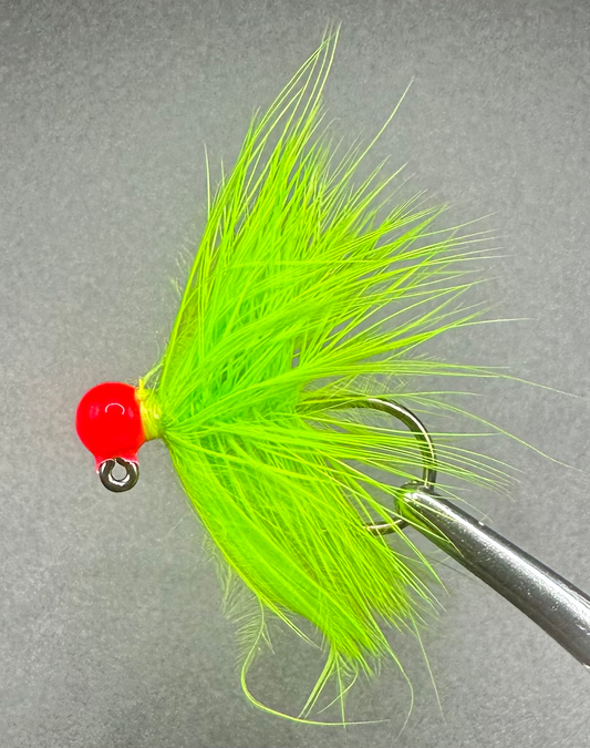 Toxic Watermelon  1/32 oz Steelhead Hair Jig  #4 Hook