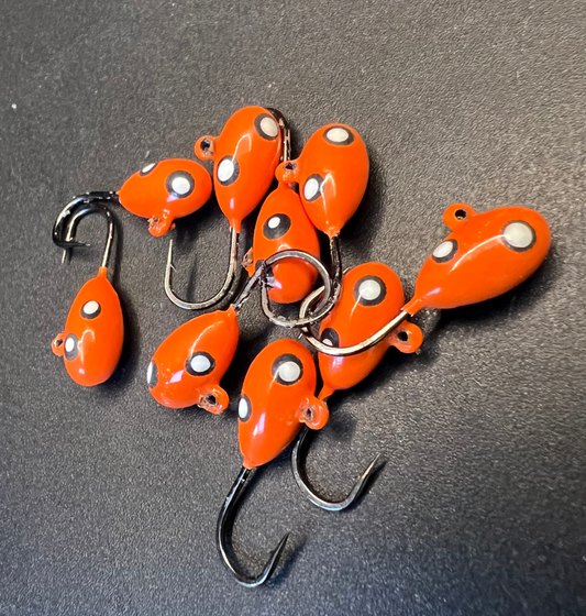 Atom Bomb UV Glow 1/16 Steelhead / Ice Jig #10 3x  strong Voodoo hook