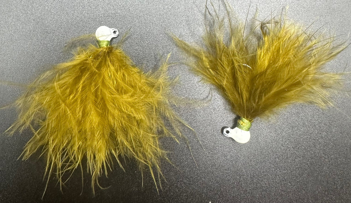 Olive Burger  1/32 oz Maribou Steelhead Jig  #4 Hook