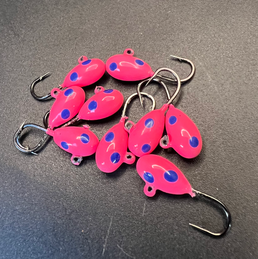 Cotton Candy UV Glow 1/16 Steelhead / Ice Jig #10 3x  strong Voodoo hook
